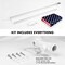 G128 Combo Pack: 5 Ft Tangle Free Aluminum Spinning Flagpole (Silver) & American USA Flag 2x3 Ft, LiteWeave Pro Series Printed 150D Polyester | Pole with Flag Included